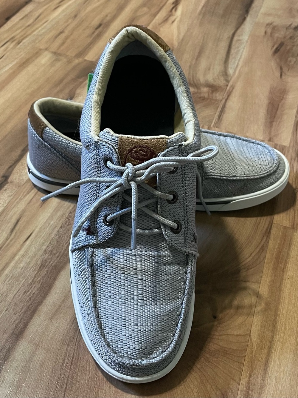 Twisted X Hooey Loper Woman’s casual Shoes Gray Woven Lace Up Loafers  8.5